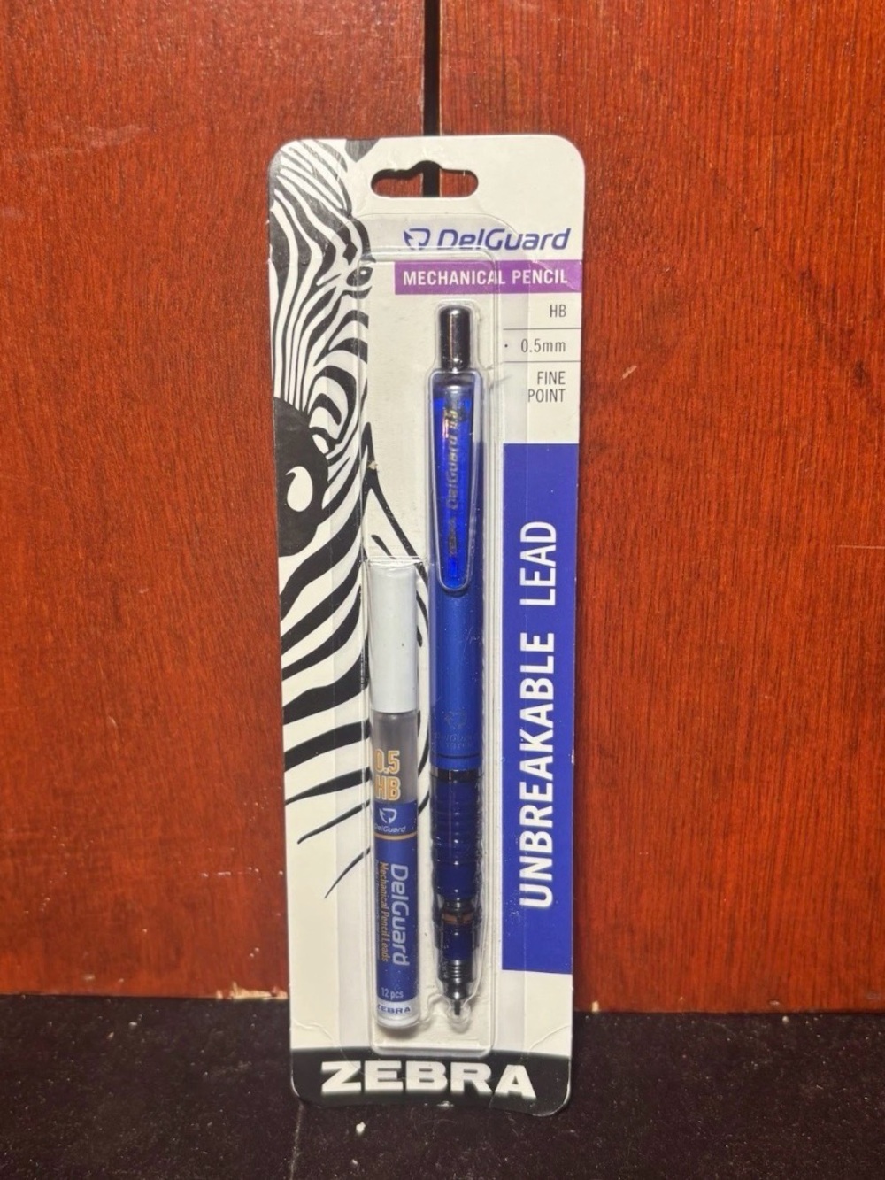 DelGuard Blue Mechanical Pencil with Unbreakable 0.5mm Lead